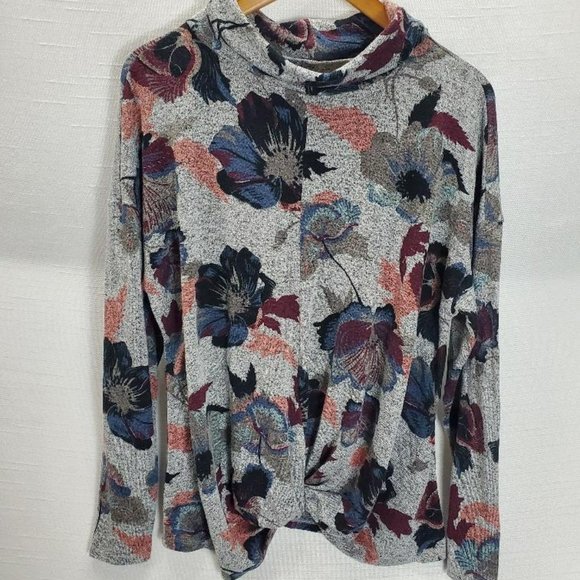 Jennifer Lopez Sweaters - Jennifer Lopez Sweater Womens XXL Marbled/Floral Lightweight Loose Turtleneck